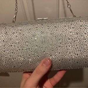 Women’s fashionable silver gem bouji purse